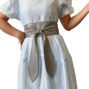 Self Tie Wrap Waist Chain Knotted Obi Belt for Women Prom Banquet Club Party Self Tie Belt Elegant Knotted Waist Belt