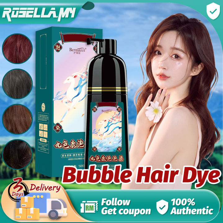 Bubble Hair Color Cover White Hair Color Dye Shampoo Natural Plant Hair