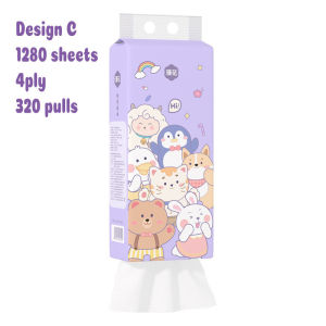 Manhua 4 Ply Hanging Tissue Paper 1280 Sheets Thickened Virgin Wood Pulp Facial Tissue Household Kitchen Napkin 320 Pull