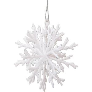 JPTD Glitter Finish Christmas Tree Pendant Plastic Material 3D Design Snowflake Hanging Ornament Festive High Quality Glitter Snowflake Decoration Home Decor