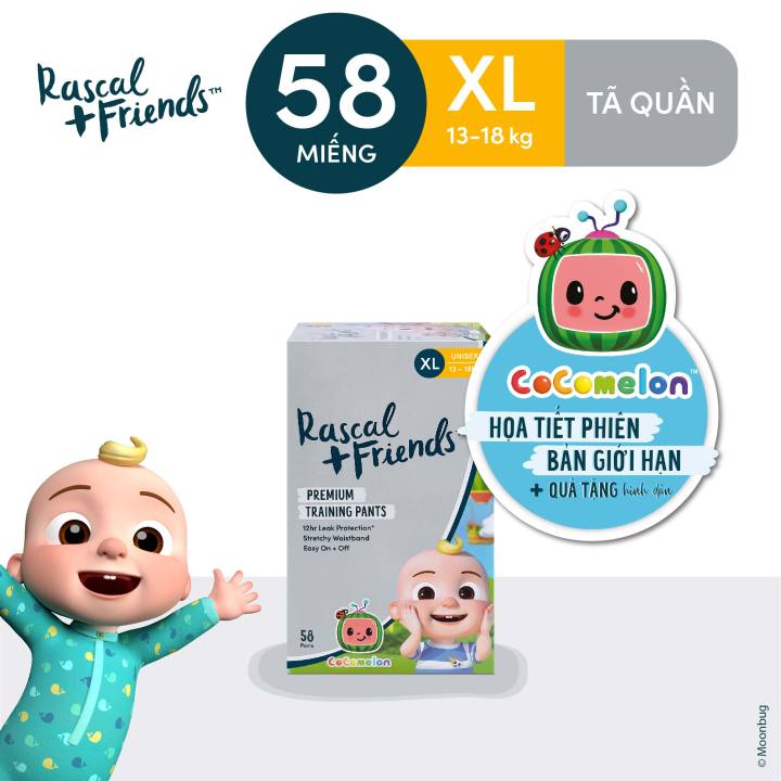 Thùng Tã/Bỉm quần Rascal & Friend Cocomelon cho bé 13kg - 18kg - Size ...