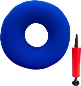 Donut Cushion Seat Inflatable Ring Cushion with A Pump Hemorrhoid Seat Pillow Round Wheelchairs Seat Cushion for for Home Car or Office (15" Blue)
