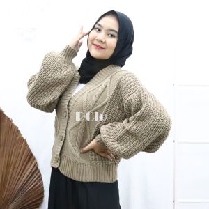 Ilona - Cable Cardy Cardigan Wanita Rajut Tebal 5 GET Premium Oversize Jumbo Import Korean Style