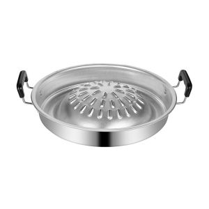 YUANZ Multi-function Thai Picnic Grill Pan 30/35cm Portable Outdoor Roasting Plate Durable Reusable Korean Barbecue Grill Tray Cookware