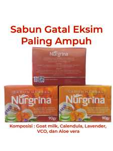 Nurgrina Sabun Herbal Aloe Vera & Goat Milk untuk Pemutih Kulit dan Penghilang Gatal Eksim