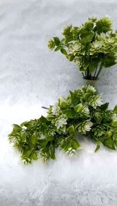 Combo 4 Cành hoa lá cỏ điểm sen VI080 ( nhựa7 nhánh cao 32cm) hoa giả trang trí