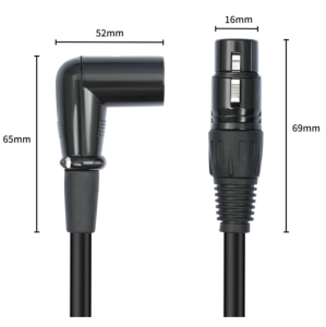 XLR Microphone Extension Cable Adapter 90 Degree XLR Male to Straight XLR Female 3-Pin Microphone Connector for Speakers Recording Studios Microphone Mixers Audio Interfaces Amplifiers and More