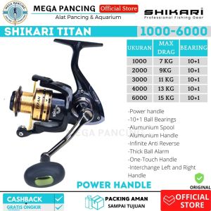 Reel Pancing Shikari Titan 1000 2000 3000 4000 6000 Power Handle Max Drag 15 kg