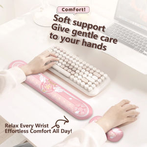 Kawaii Style Wrist Rest Pad - Cute Mouse/ Keyboard Hand rest for Girls Soft Ergonomic Support Anti-slip for Office Gamer Mouse