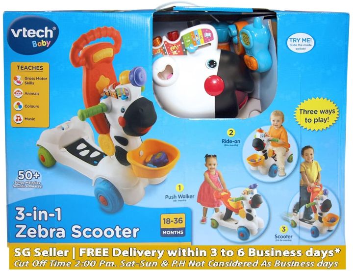 VTech 3In1 Zebra Learning Scooter | Lazada Singapore