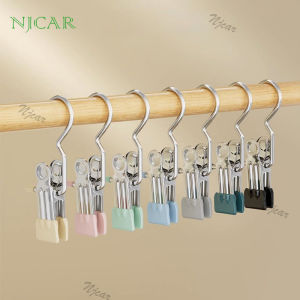 NJCAR STORE (พร้อมส่งด่วน) คลิปหนีบผ้าสแตนเลสกันลื่น ปากกว้างไม่ทิ้งรอย แบบพกพา 1-10 ชิ้น H702