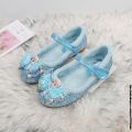 十9Kids Casual Shoes For Girls Winter Cotton Shoes For Toddlers Girl & Children Flat Loafers With Thick Fur Hairy Frozen Elsa 23-34. 