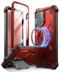 i-Blason Armorbox for Samsung Galaxy S24 Case with Camera Cover Wireless Charging Compatible Full Body Rugged Bumper Case with Built in Screen Protector Support Fingerprint ID