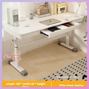Adjustable Desk Table Hand-cranked Computer Desk Can Lift With Drawer Adjustable Computer Table