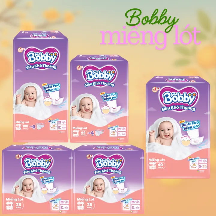 Miếng lót sơ sinh Bobby Newborn 1-108 và 2-60 miếng