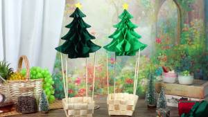 8 Set Neutral Christmas Tree Centerpieces for Elegant Decor