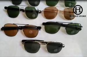 Hawaii Fashion Army MILITARY Pilot 54mm Sunglasses Brand American Optical Glass Lens Sun Glasses with Original Box