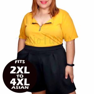 Shanaia: Plus Size Zipper Full Length Blouse fits 2XL-Semi 5XL