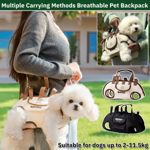 Multiple Carrying Methods and Breathable Pet Backpack Pet Shoulder Carrier Outdoor Travel Bag Large Beg Anti-stress 宠物外出背包