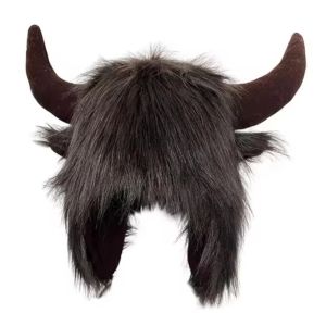 YOUSHI TOP Fur Trim Ox Horn Hat Solid Color Thickened Lei Feng Cap Vintage Thermal Winter Pullover Cap Winter