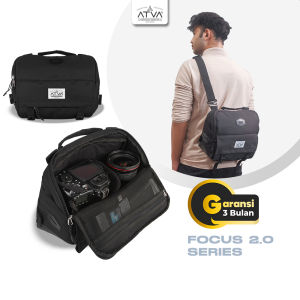 Tas Kamera Focus 2 Pelindung Terbaik untuk Kamera Anda dengan Bonus Raincover Tas Kamera Sling Bag untuk DSLR & Mirrorless Anti Air  - Focus 2.0 Black
