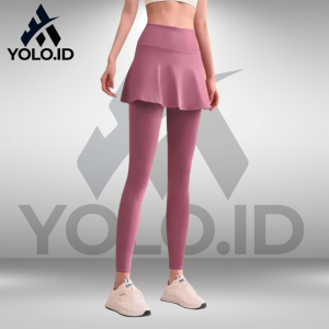 Legging Rok Celana Olahraga Senam Wanita Highwaist Polos
