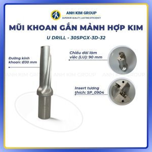 Mũi khoan gắn mảnh hợp kim lớn SPGX-3D U DRILL - CNC ÁNH KIM
