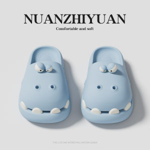 [Free Shipping] Funny Oversized Hippo-Shaped Slippers With Bulging Eyes Perfect For Summer.These EVA-Soled Non-Slip Sandals Are Designed For Outdoor Wear And Feature A Cartoon-Style Design With Holes