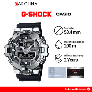Jam Tangan Pria Casio G-Shock G-Steel GM-700-1A Silver Metalic Dial Black Rubber Band