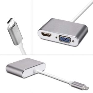 Cáp Chuyển Đổi USB Type-C Sang HDMI Và VGA - USB C ra HDMI và VGA
