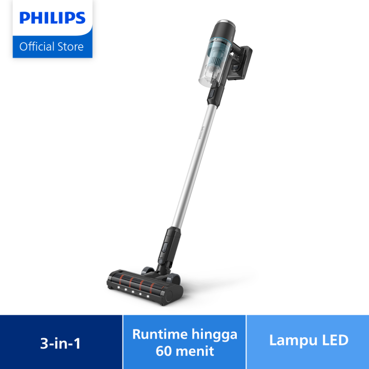 Philips Vacuum Cleaner Tanpa Kabel Polygon XC3131/01 3000 Series AquaMist - Cordless Stick Vacum 3in1, Penyedot Debu Lampu LED