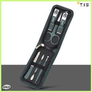 Follow Get New【TIS】 6 Pcs Xách Tay Sang Trọng Làm Móng Tay Bộ Dụng Cụ Móng Chân Màu Đen Sáng Nail Clipper Set Chăm Sóc Cá Nhân Công Cụ Lông Mày Kéo