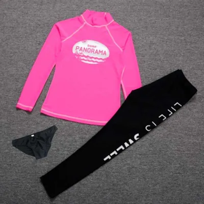 Baju Renang Wanita Rashguards Lengan Panjang Untuk Snorkeling Perlindungan Matahari Pantai