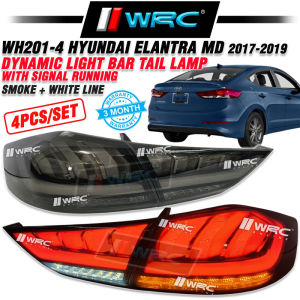 WH201-4 Hyundai Elantra MD 2017 - 2019 Dynamic Light Bar Tail Lamp With Signal Running ( Smoke + White Line )