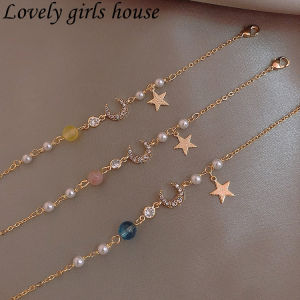 ( Lovely girls house ) Vòng Tay Mặt Trăng Và Ngôi Sao Quyến Rũ Cá Tính Phong Cách Hàn Quốc 2022 Cho Nữ Quà Tặng Trang Sức Cho Bé Gái
