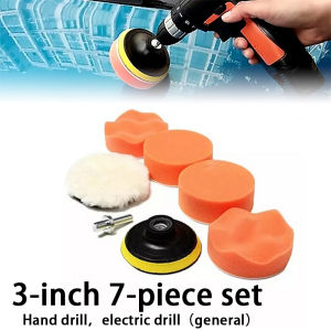 Busa Pad Buff kit 7PCS Backing Pad dan Drill Adapter Poles untuk Mobil 7 buffing 3inch spons kompon/alat poles mobil/pad poles/pad poles 5 inch