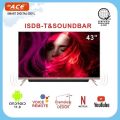 ACE 43" Smart Google TV DE1L(Android 12, Netflix, Youtube, Chromecast, BT, ISDB, Soundbar). 