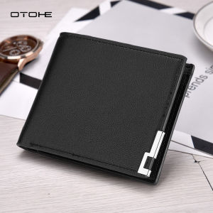 OTOHE กระเป๋าสตางค์ของผู้ชายง่ายกระเป๋าสตางค์สั้น PU ธุรกิจกระเป๋าสตางค์บัตรหลายบัตรตำแหน่งกระเป๋าเดินทางกระเป๋าเงินเหรียญบัตรเครดิตผู้ถือบัตร