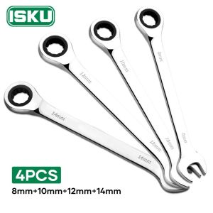 ISKU Kunci Ring Pas Rachet Wrench Kombinasi Spanner 1set lengkap 8-19mm Bahan Kuat Anti Karat