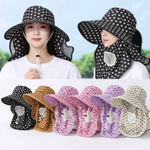 WFYW UV Protection Face Sun Hat Wide Brim Breathable Tea Picking Work Hat Fashion Full Wrap Fishermans Hat Summer Outdoor