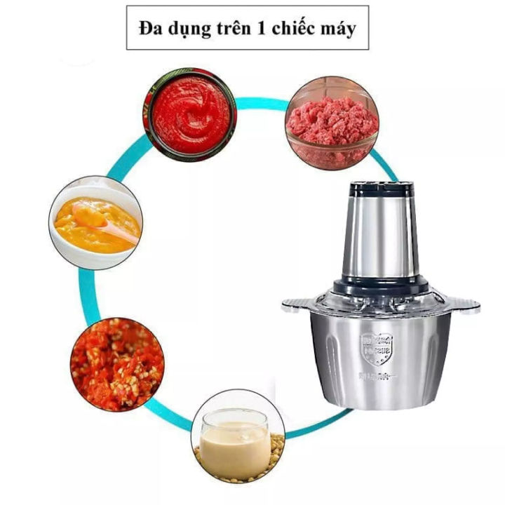 Máy Xay Thịt Cối Inox 4 Lưỡi Đa Năng, Công suất 250W- Xay Thực Phẩm 2l ...