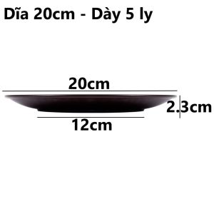 Bộ dĩa tròn nhám Thái 2 màu nhựa VIỆT NHẬT - Đựng cơm tấm trái cây quán ăn buffet - 1300/04