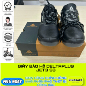 GIÀY BẢO HỘ  DELTAPLUS JET3 S3 CHẤT LIỆU DA  THIẾT KẾ CHẮC CHẮN  BỀN  ĐẸP DI CHUYỂN LINH HOẠT[CHÍNH HÃNG] (1 ĐÔI)