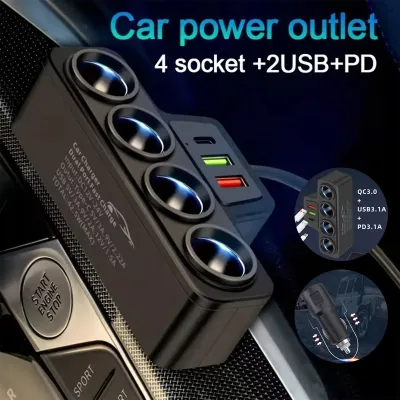 NOXIER 3.1A Car Charger 3 Way Super Fast Charging Usb Cigarette Lighter Adapter Lighter Splitter Lighter