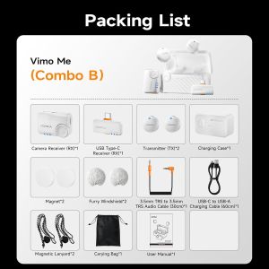 COMICA Vimo ME Mini Wireless Lavalier Microphone for Camera 3.5mm TRS Magnetic Mic AI Noise Cancelling 984ft Range for YouTube Video Vlog Streaming