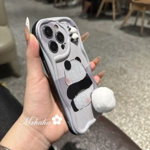 MrHaHa Casing for Huawei Nova 11 7i 6se 5T 7se 10 9 8 7Pro Nova Y70 Y71 Y90 P30 P40 P60 Pro Mate 30 40 50 30 Pro Cartoon Cute 3D DIY Doll Panda With Chian Phone Case TPU Soft Protective Cover