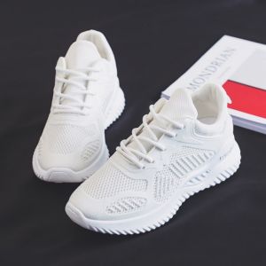 Best Sellers Women Korean Style Comfortable Sneakers White Rubber Shoes Lightweight Breathable Casual Sports Shoes For Women(Add One Size)