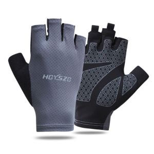 MUQZI Mens And Womens Shock-absorbing Fingerless Cycling Equipment Sun Protection Silicone Half Finger Gloves Fitness Gloves Cycling Gloves Touch Screen Glove