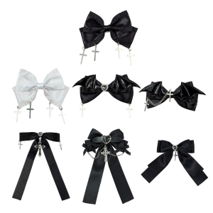1PC Fashionable Hair Bows Clip With Secure Heart Crosses Detailing Lightweight For Parties Event