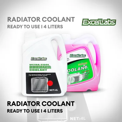 Excellabs Ready To Use Radiator Coolant for Car and Motorcycle (Green Blue and Red) 4 Liters
